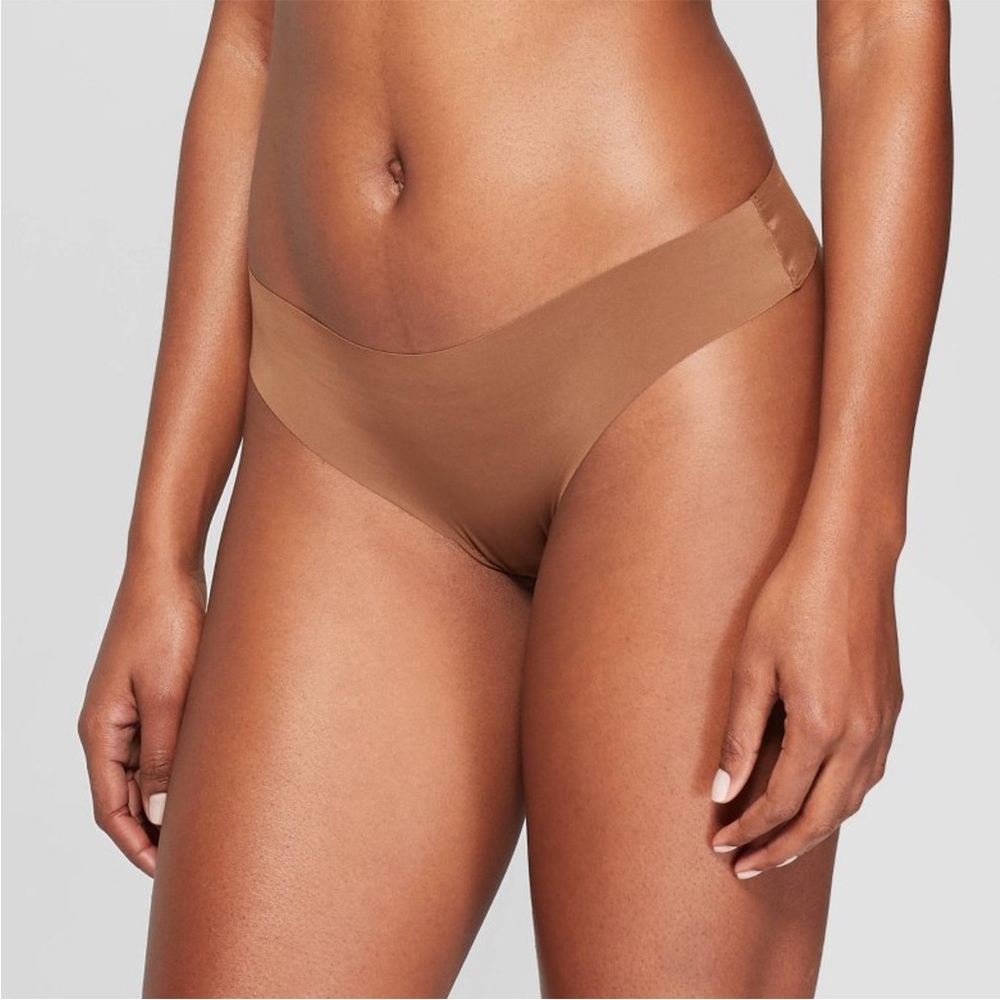 Women’s Brown Invisible Edge Thong Underwear